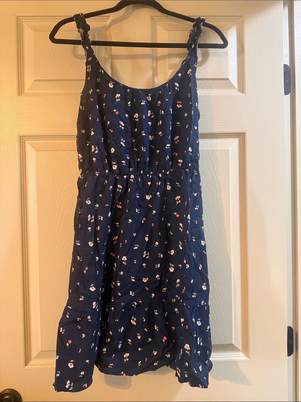 Banana Republic Navy Floral Sundress with Pink & White Accents